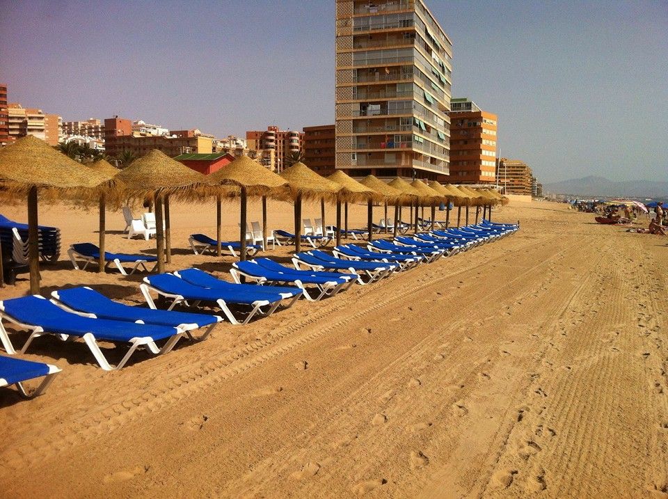 Instalación de Sombrillas de Esparto en la Playa de Alicante