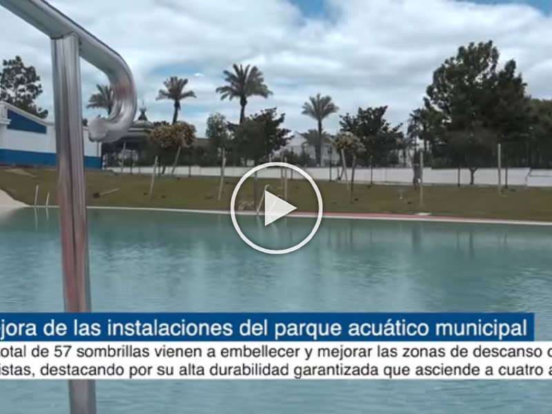 Instalación sombrillas de esparto