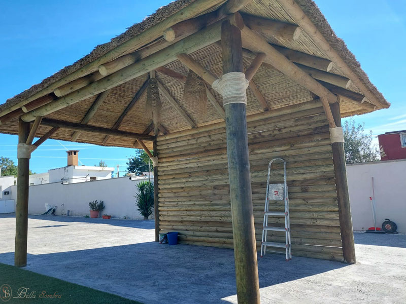Palapa Junco Africano escalonado e impermeabilizada