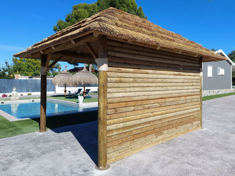 Palapa Junco Africano escalonado e impermeabilizada