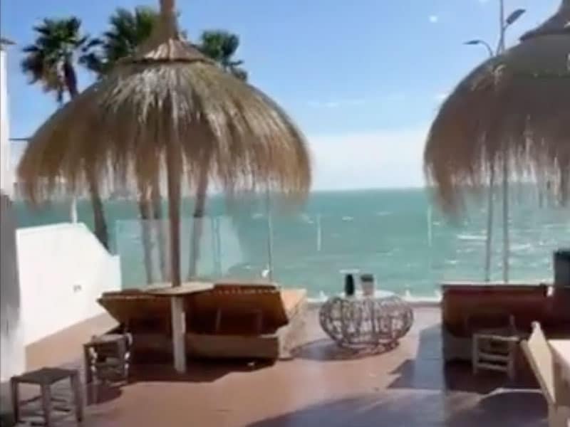 Sombrillas de Carritx en Flecos en Terraza en Malaga