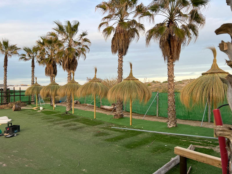 Sombrillas de carritx en Almeria